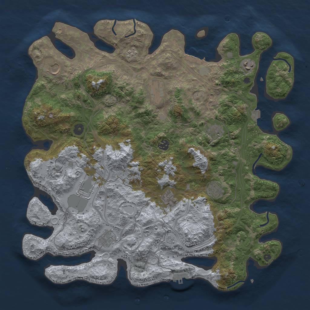 Rust Map: Procedural Map, Size: 4250, Seed: 656638252, 19 Monuments