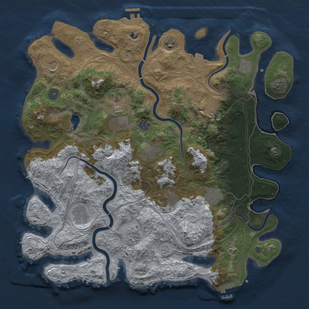 Rust Map: Procedural Map, Size: 4250, Seed: 656638252, 19 Monuments