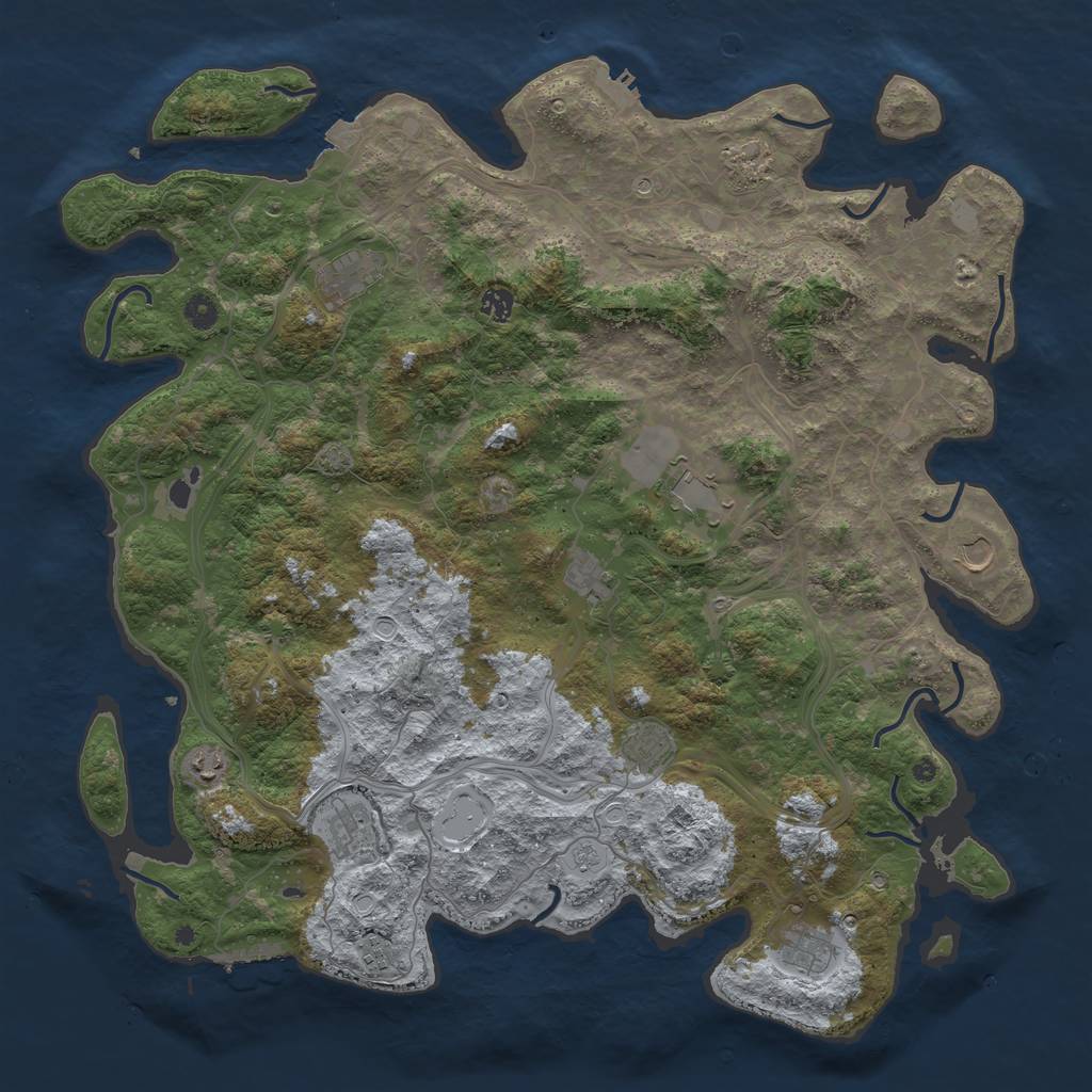 Rust Map: Procedural Map, Size: 4800, Seed: 893376369, 19 Monuments