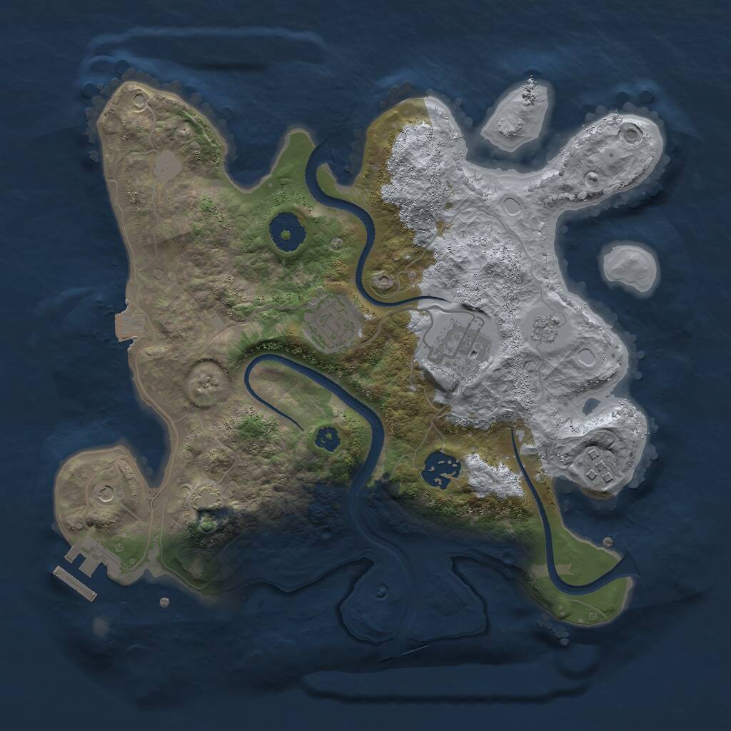 Rust Map: Procedural Map, Size: 3000, Seed: 1871933739, 9 Monuments