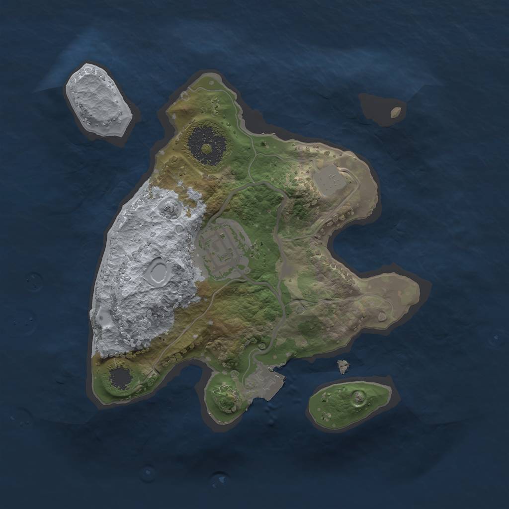 Rust Map: Procedural Map, Size: 2000, Seed: 1337010688, 4 Monuments