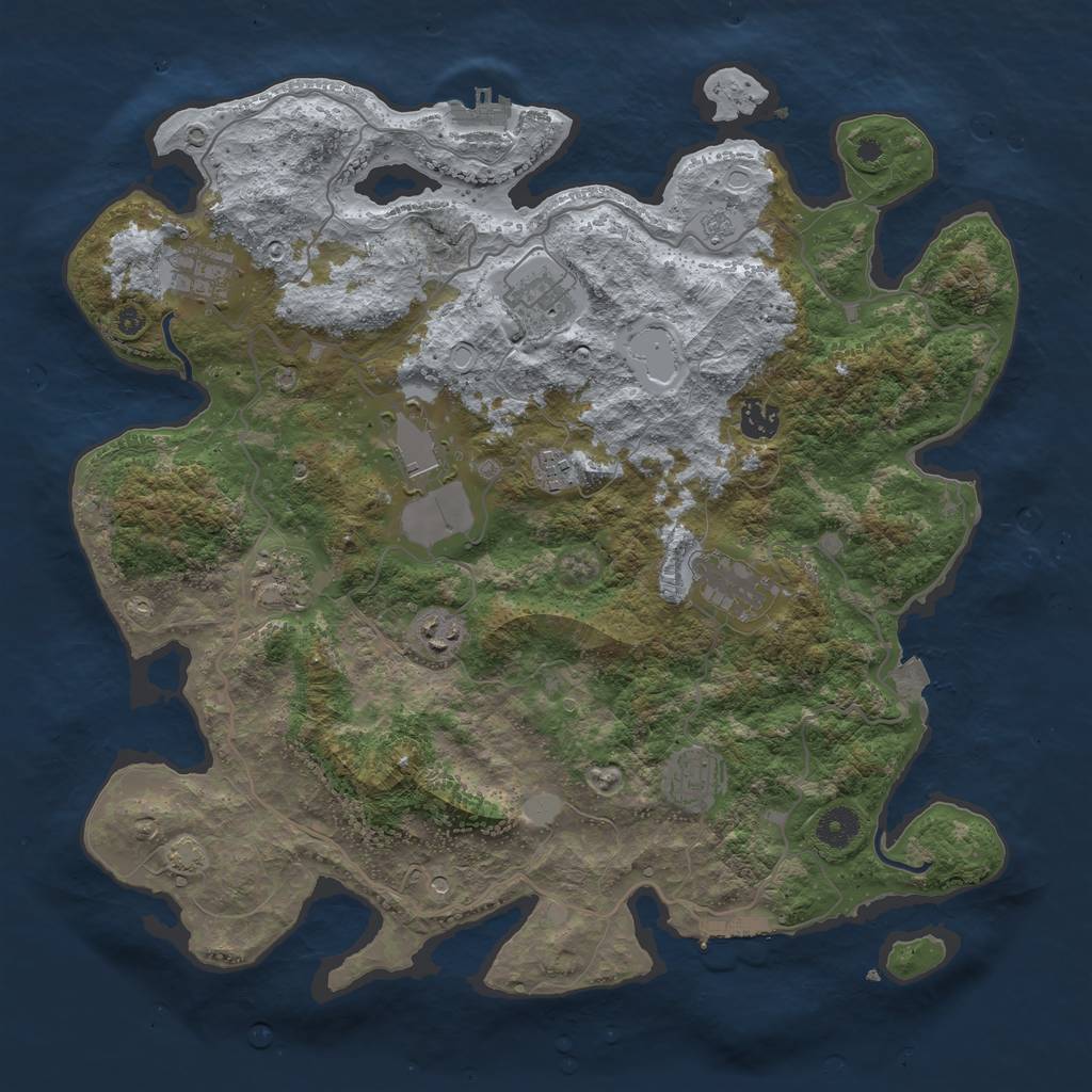 Rust Map: Procedural Map, Size: 4000, Seed: 237467, 17 Monuments