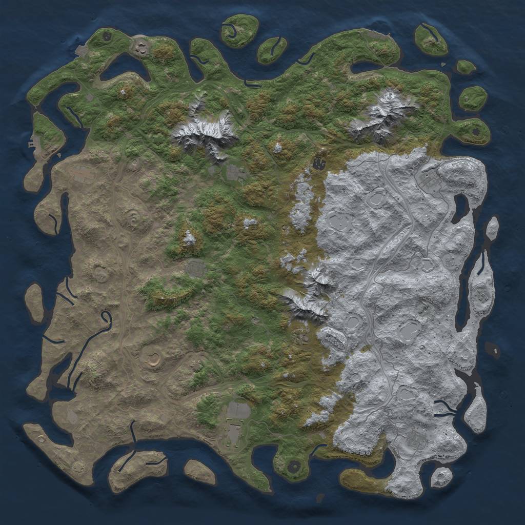 Rust Map: Procedural Map, Size: 6000, Seed: 8659532, 19 Monuments