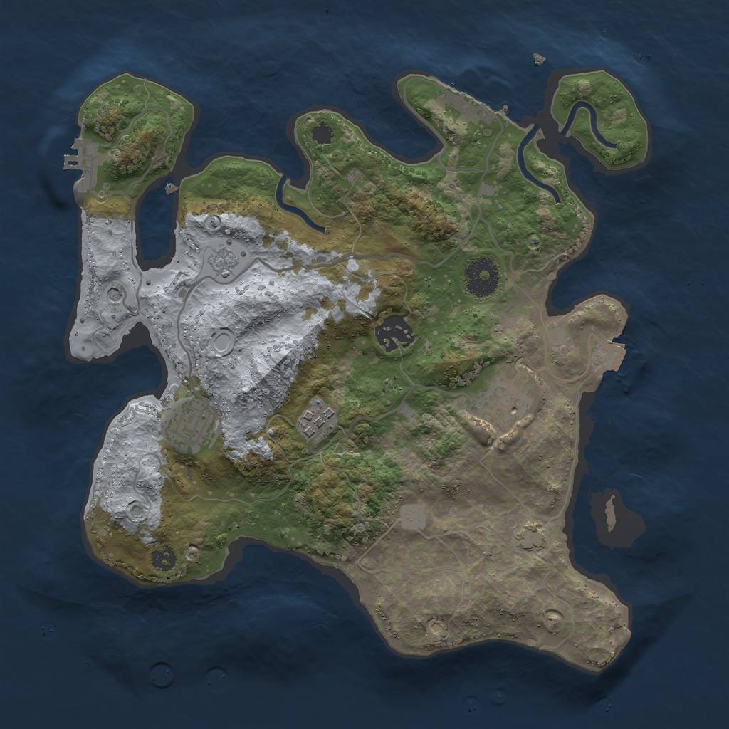 Rust Map: Procedural Map, Size: 3001, Seed: 6739, 12 Monuments
