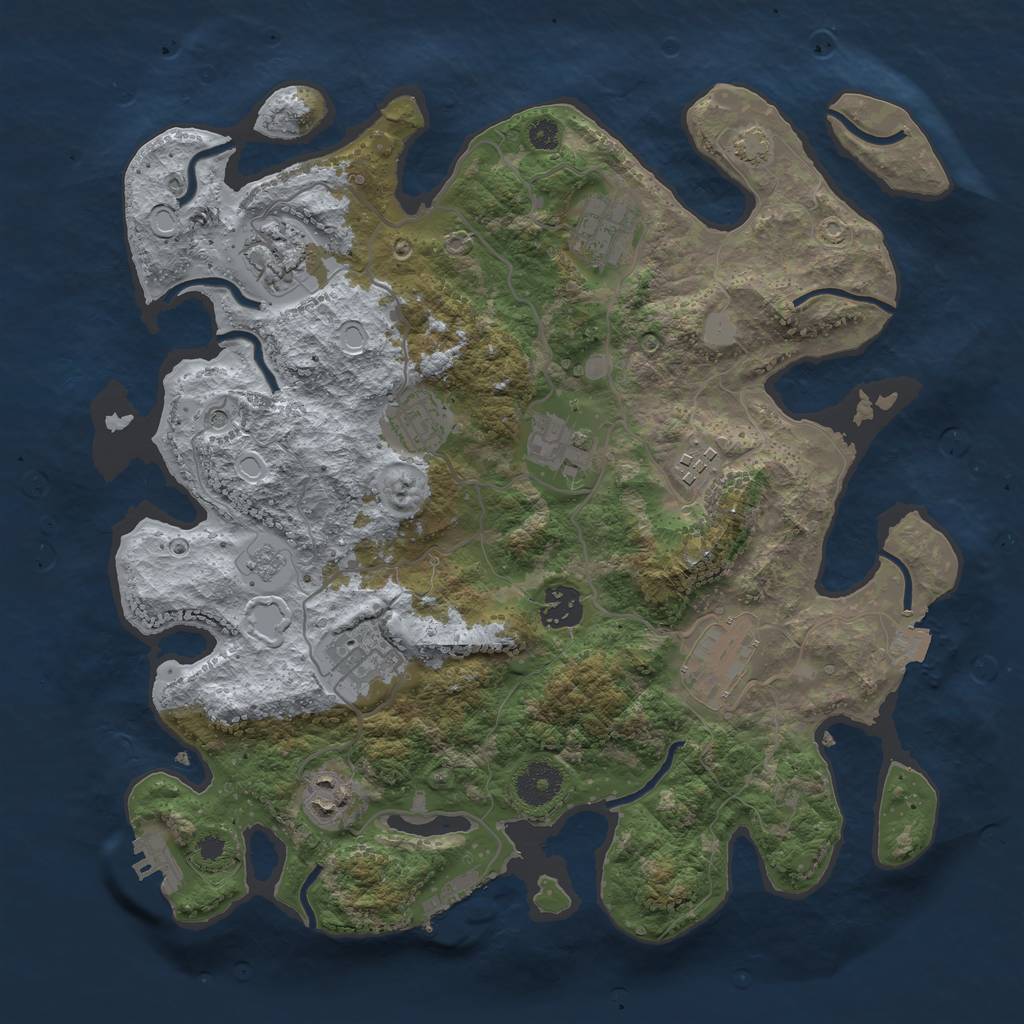 Rust Map: Procedural Map, Size: 3499, Seed: 101306717, 17 Monuments