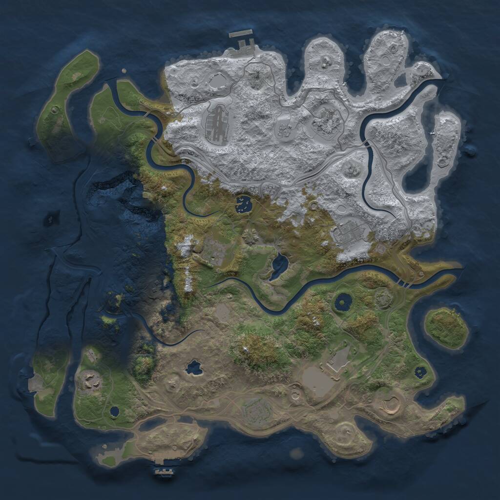 Rust Map: Procedural Map, Size: 4250, Seed: 1093, 16 Monuments