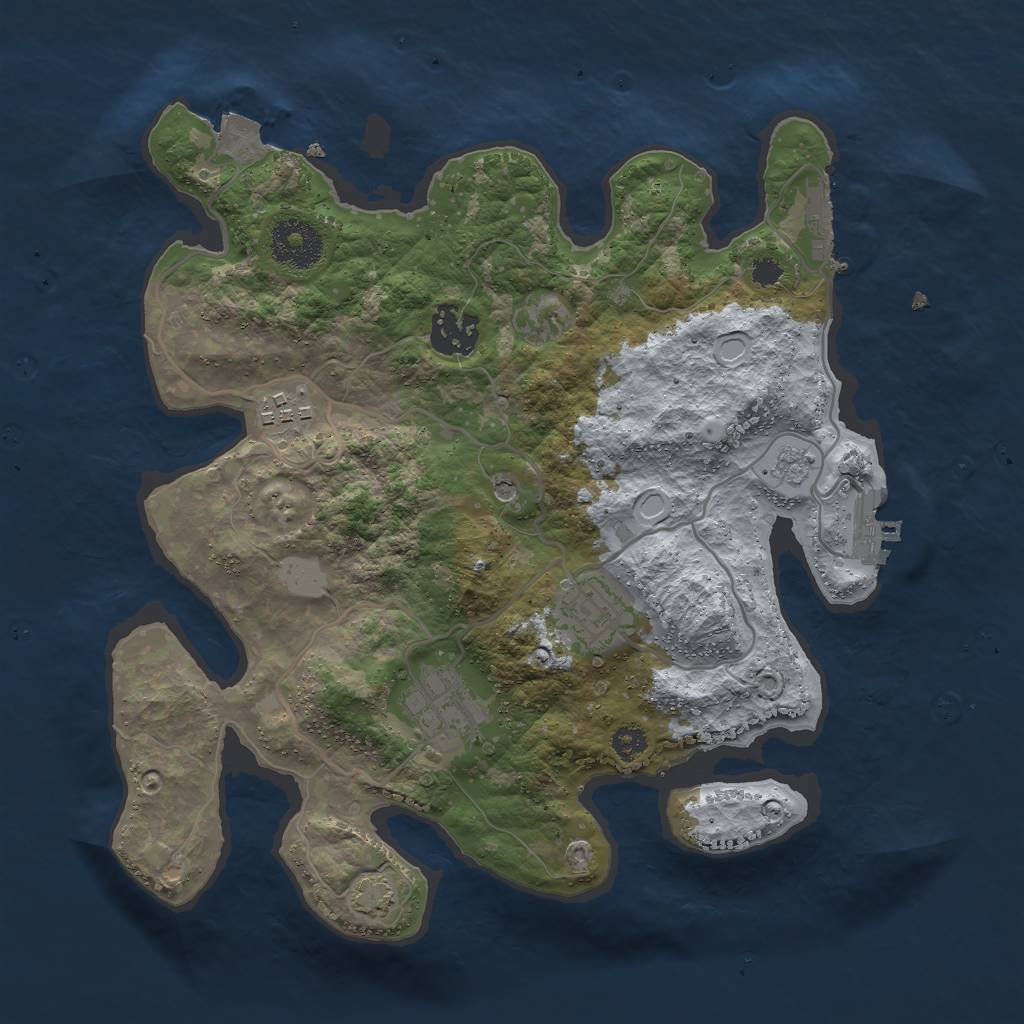 Rust Map: Procedural Map, Size: 3000, Seed: 600133444, 12 Monuments