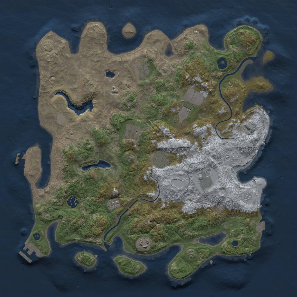 Rust Map: Procedural Map, Size: 4000, Seed: 1438523320, 14 Monuments