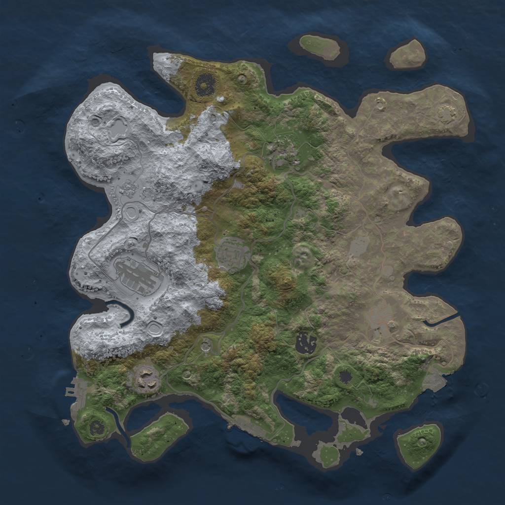 Rust Map: Procedural Map, Size: 3400, Seed: 47480241, 14 Monuments