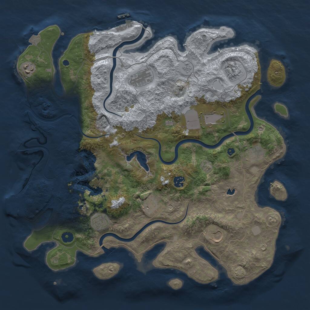 Rust Map: Procedural Map, Size: 4096, Seed: 2563487, 16 Monuments