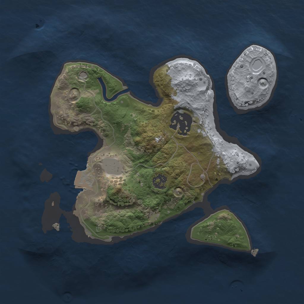 Rust Map: Procedural Map, Size: 2000, Seed: 329703439, 4 Monuments