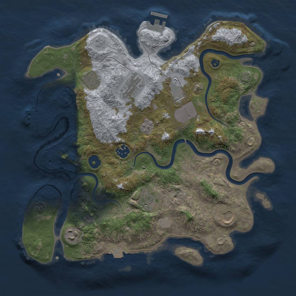 Rust Map: Procedural Map, Size: 3500, Seed: 260224, 14 Monuments