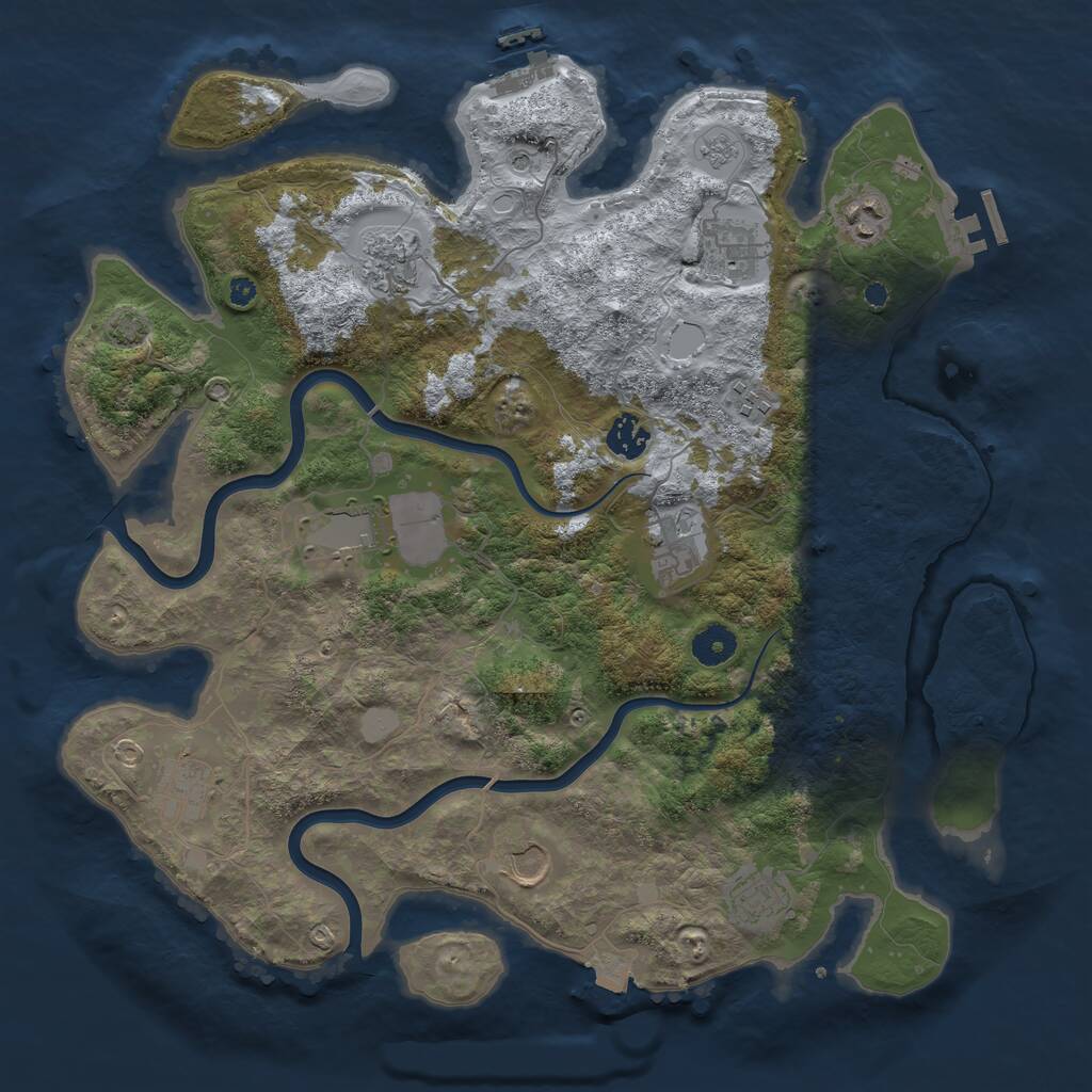 Rust Map: Procedural Map, Size: 3900, Seed: 655819067, 16 Monuments