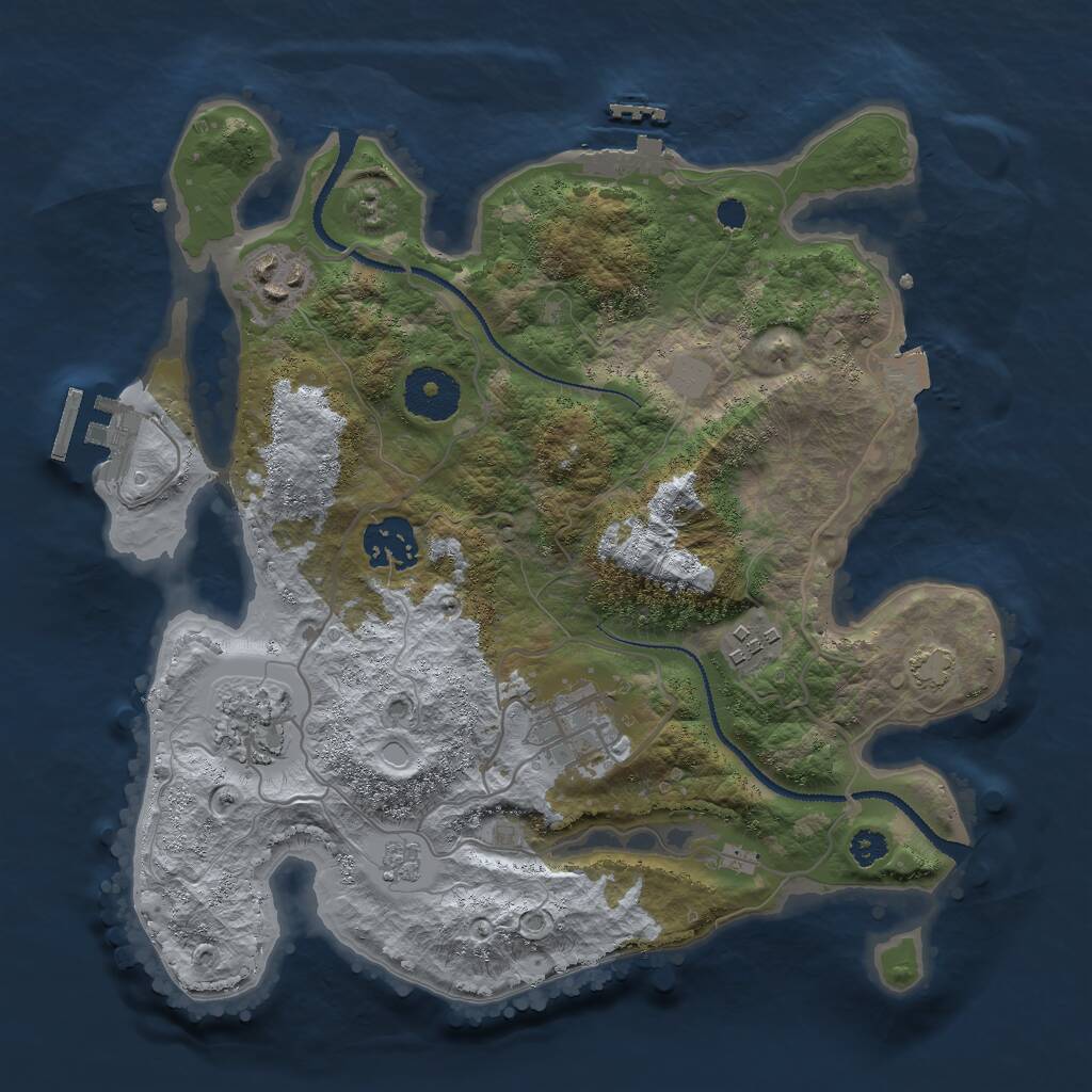 Rust Map: Procedural Map, Size: 3000, Seed: 118447749, 10 Monuments