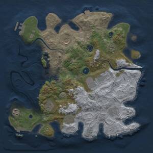Thumbnail Rust Map: Procedural Map, Size: 3500, Seed: 147304078, 15 Monuments