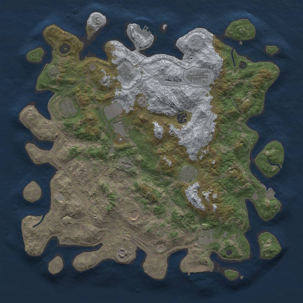 Rust Map: Procedural Map, Size: 4250, Seed: 32390144, 19 Monuments