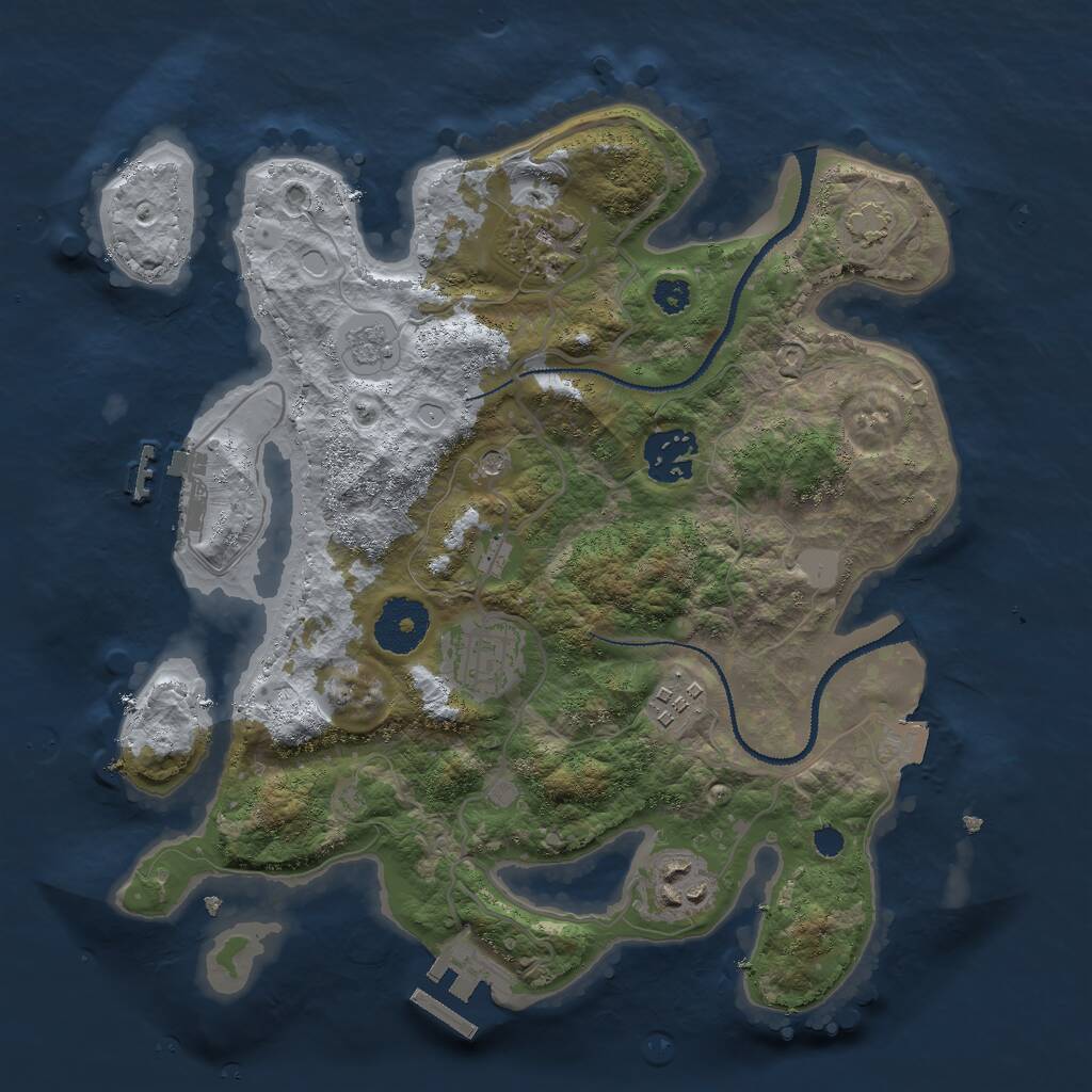 Rust Map: Procedural Map, Size: 3000, Seed: 761927286, 11 Monuments