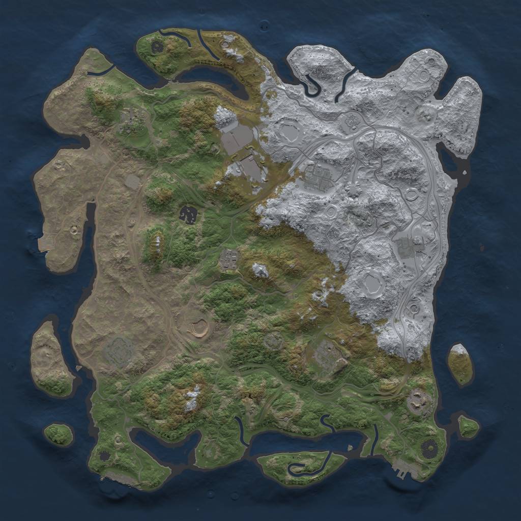 Rust Map: Procedural Map, Size: 4250, Seed: 1966, 18 Monuments