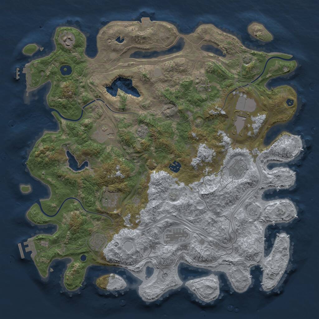 Rust Map: Procedural Map, Size: 4250, Seed: 464425051, 16 Monuments
