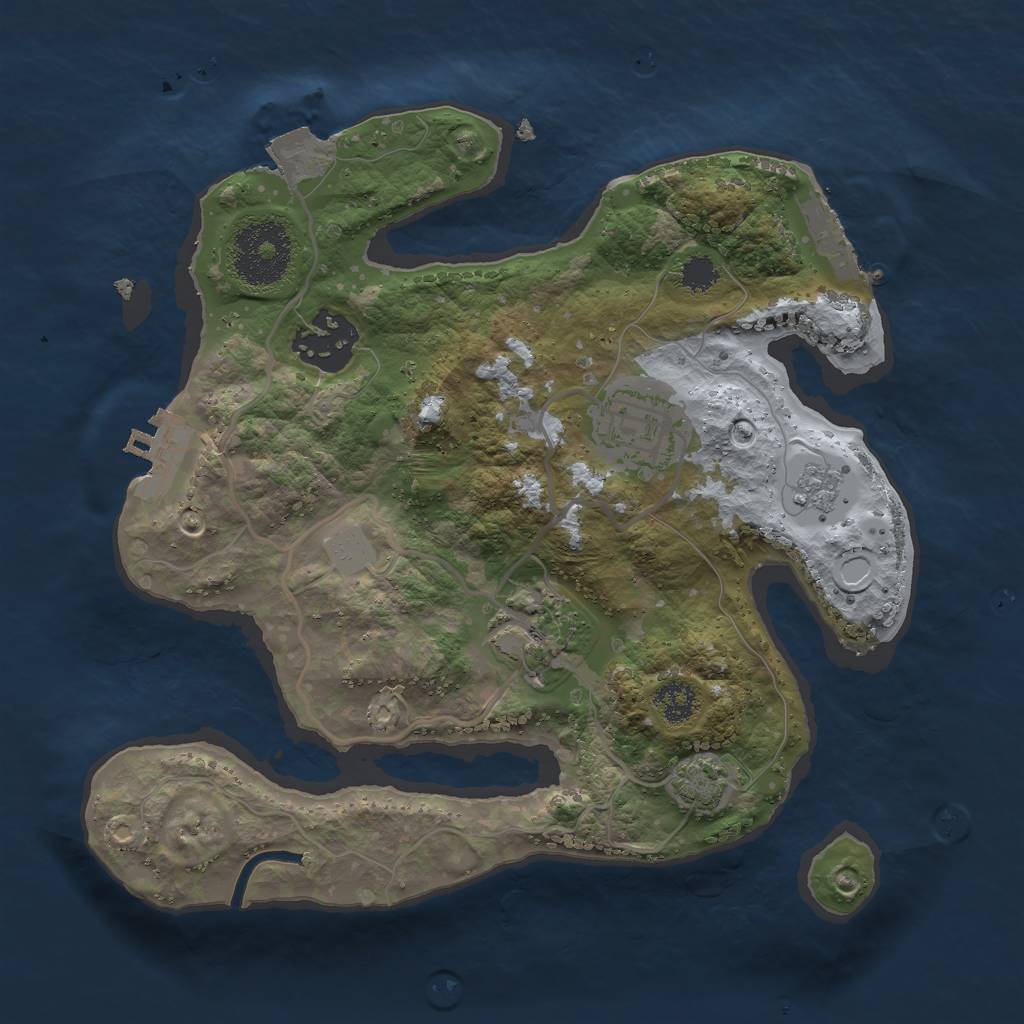 Rust Map: Procedural Map, Size: 2500, Seed: 234322, 10 Monuments