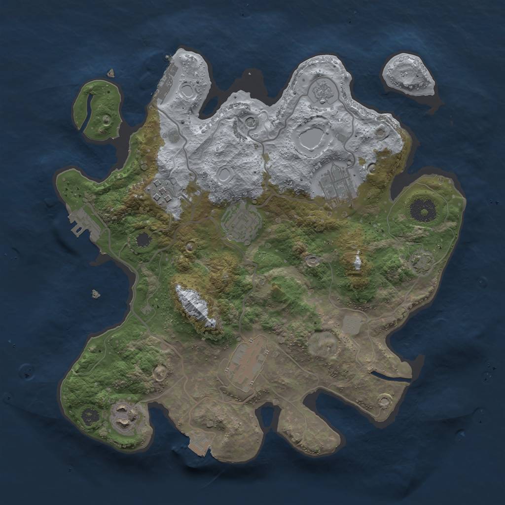Rust Map: Procedural Map, Size: 3000, Seed: 6917, 13 Monuments