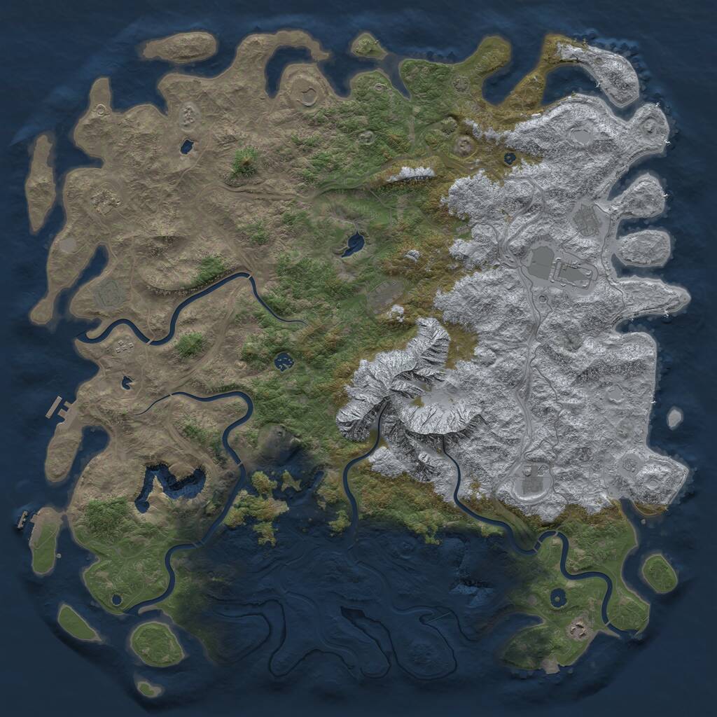 Rust Map: Procedural Map, Size: 6000, Seed: 9446, 17 Monuments