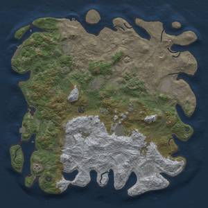 Thumbnail Rust Map: Procedural Map, Size: 4600, Seed: 7099060, 19 Monuments