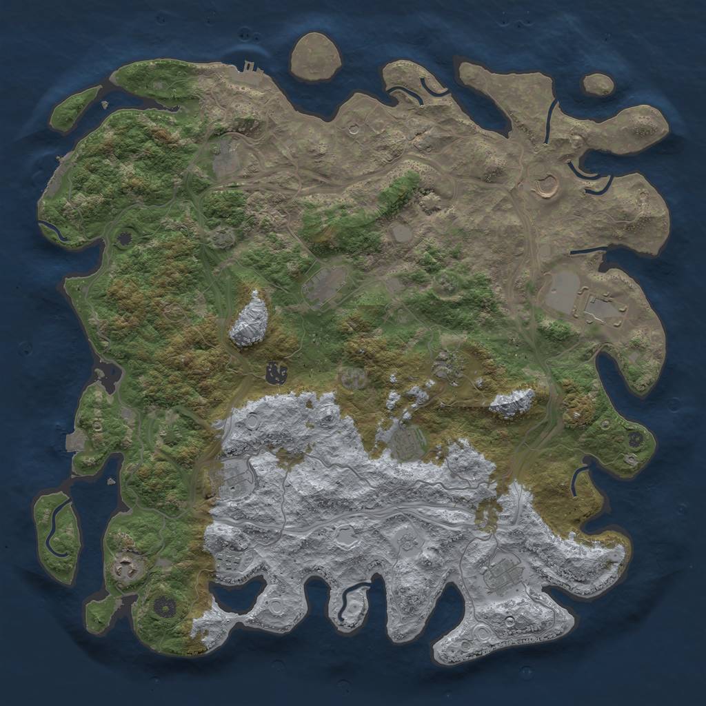 Rust Map: Procedural Map, Size: 4600, Seed: 7099060, 19 Monuments