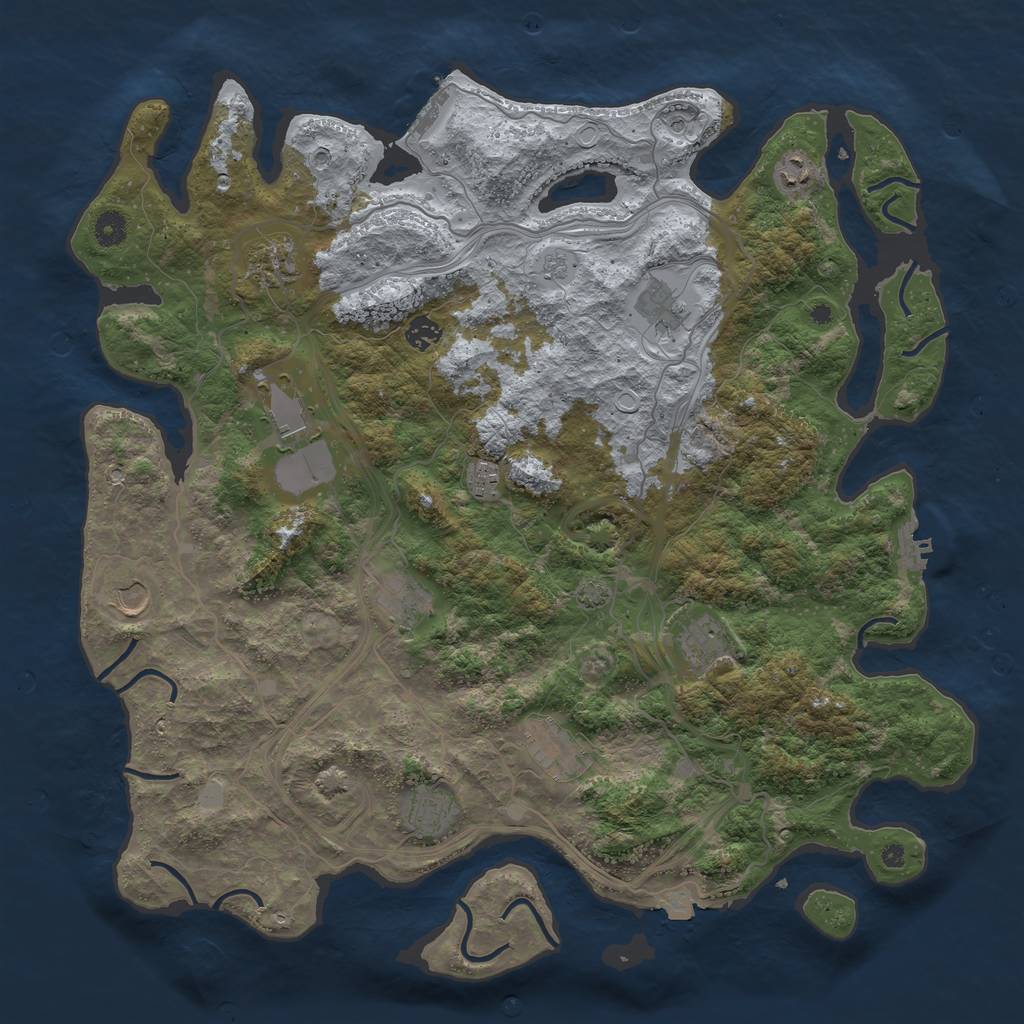 Rust Map: Procedural Map, Size: 4500, Seed: 1891000981, 19 Monuments