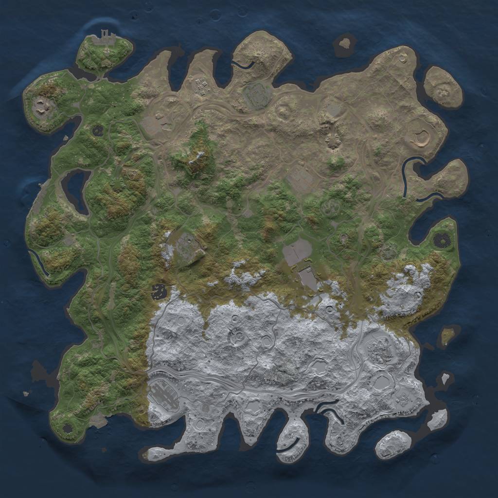 Rust Map: Procedural Map, Size: 4500, Seed: 940023148, 19 Monuments