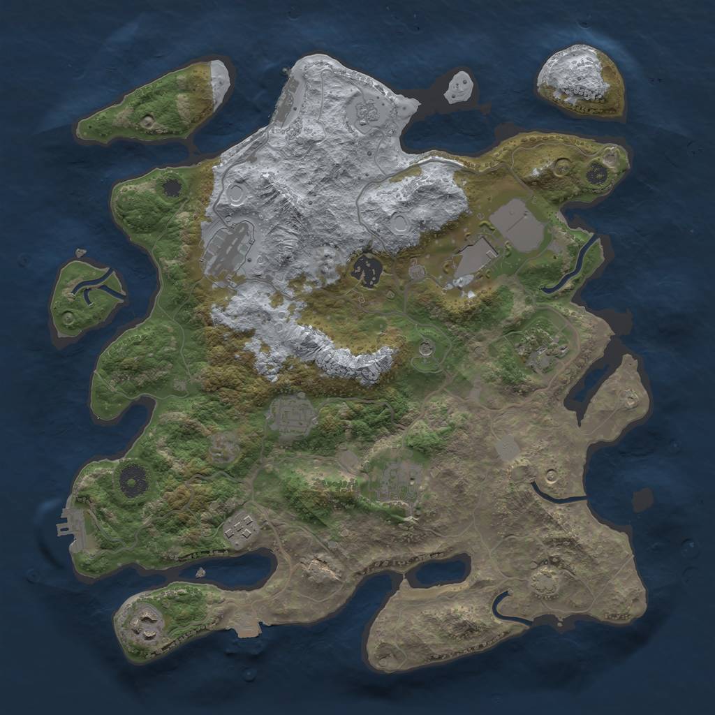 Rust Map: Procedural Map, Size: 3500, Seed: 1324168203, 16 Monuments