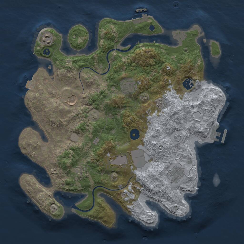 Rust Map: Procedural Map, Size: 3500, Seed: 67662150, 13 Monuments
