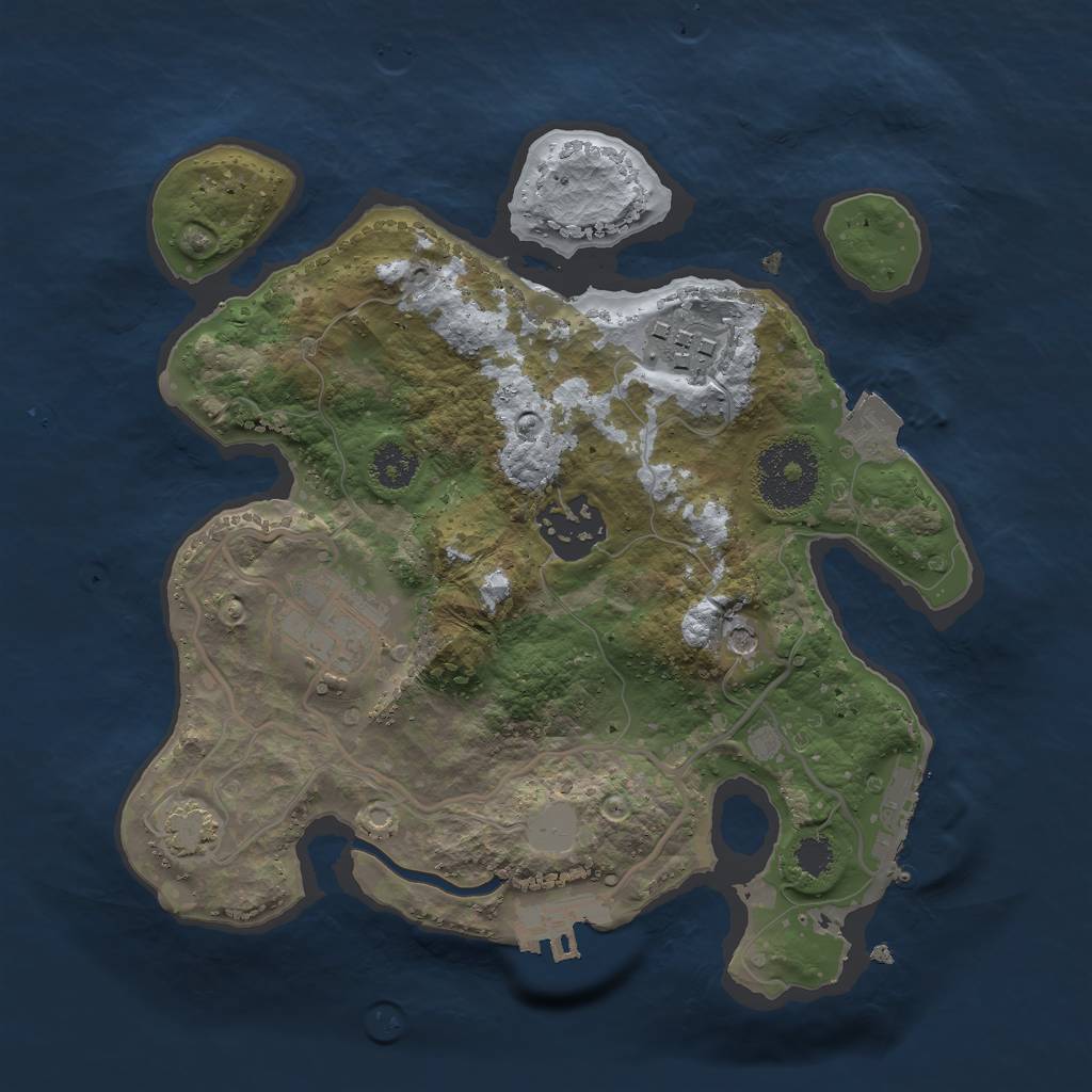 Rust Map: Procedural Map, Size: 2500, Seed: 1841786530, 10 Monuments