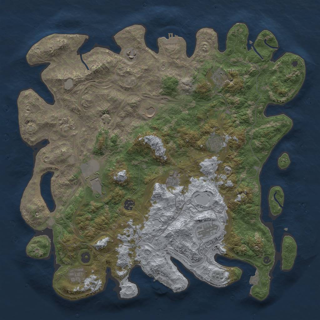 Rust Map: Procedural Map, Size: 4500, Seed: 3583633, 19 Monuments