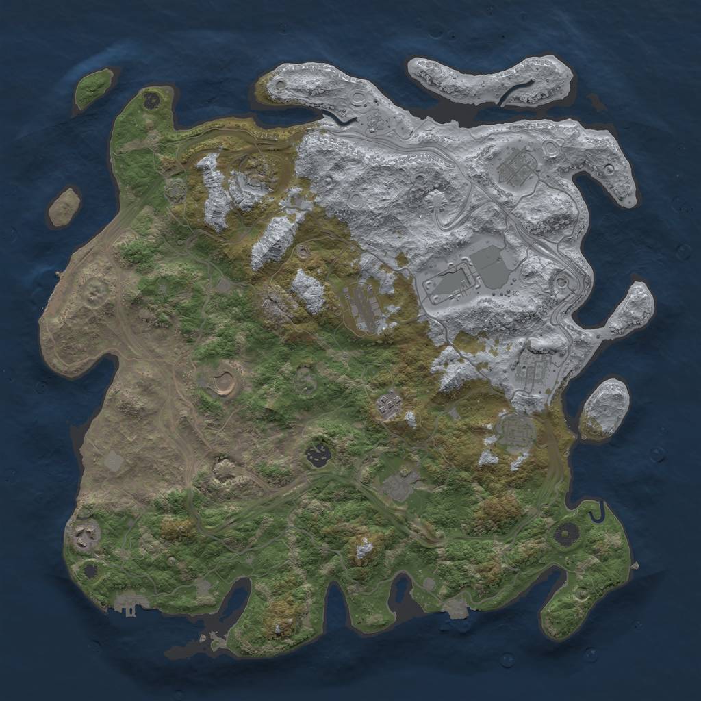 Rust Map: Procedural Map, Size: 4400, Seed: 42070865, 19 Monuments
