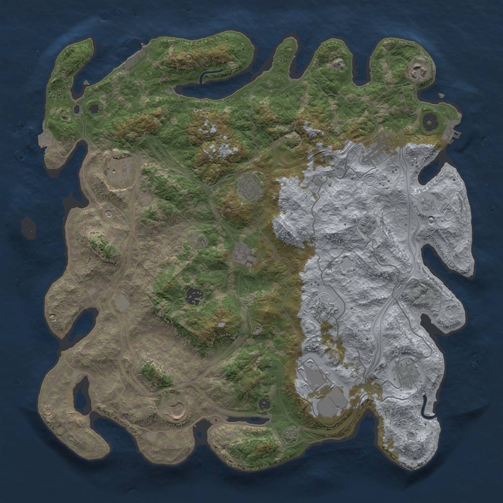 Rust Map: Procedural Map, Size: 4400, Seed: 88358651, 19 Monuments