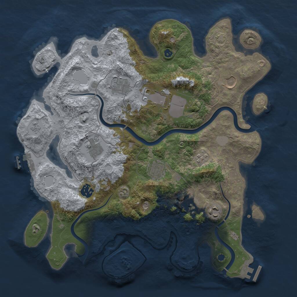 Rust Map: Procedural Map, Size: 3600, Seed: 55277927, 15 Monuments