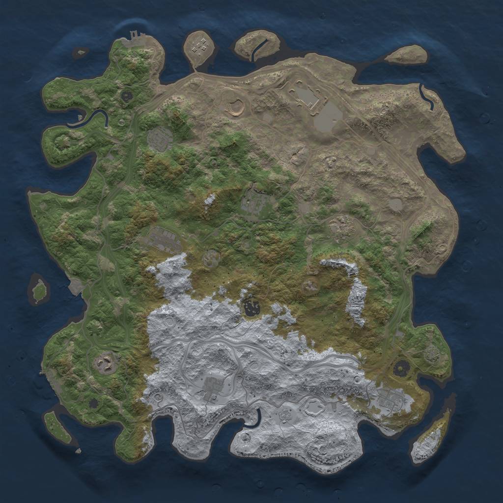 Rust Map: Procedural Map, Size: 4500, Seed: 6967436, 19 Monuments