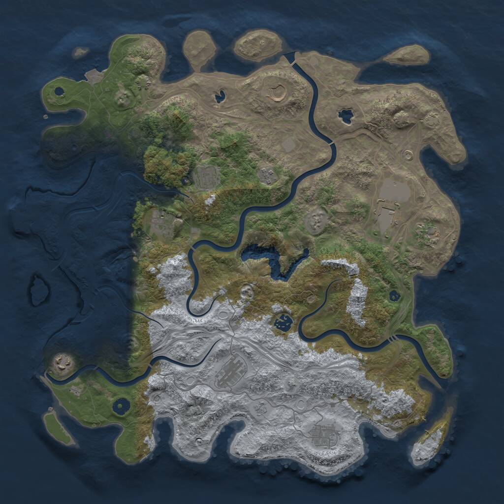 Rust Map: Procedural Map, Size: 4500, Seed: 6967436, 15 Monuments