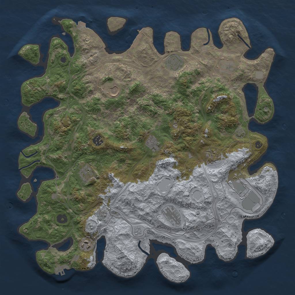 Rust Map: Procedural Map, Size: 4300, Seed: 194339621, 19 Monuments