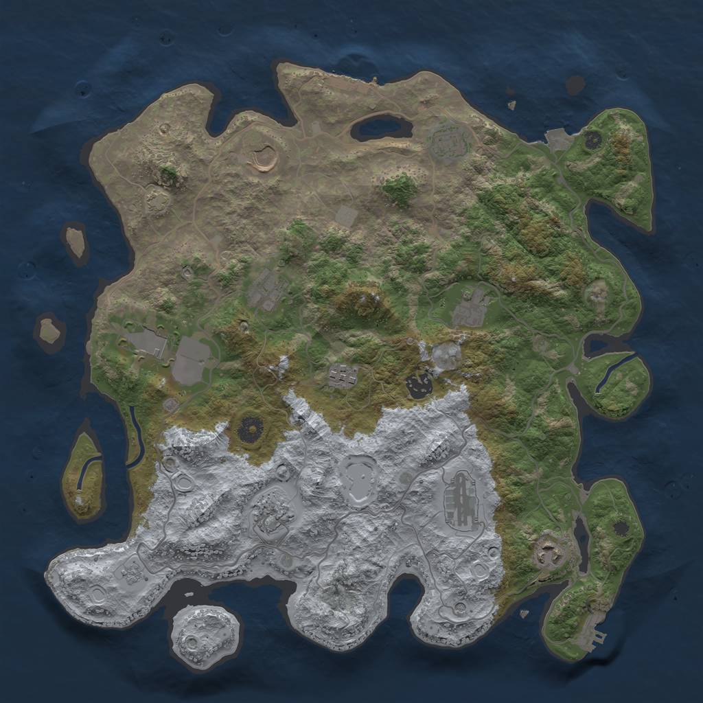 Rust Map: Procedural Map, Size: 4000, Seed: 39772667, 18 Monuments