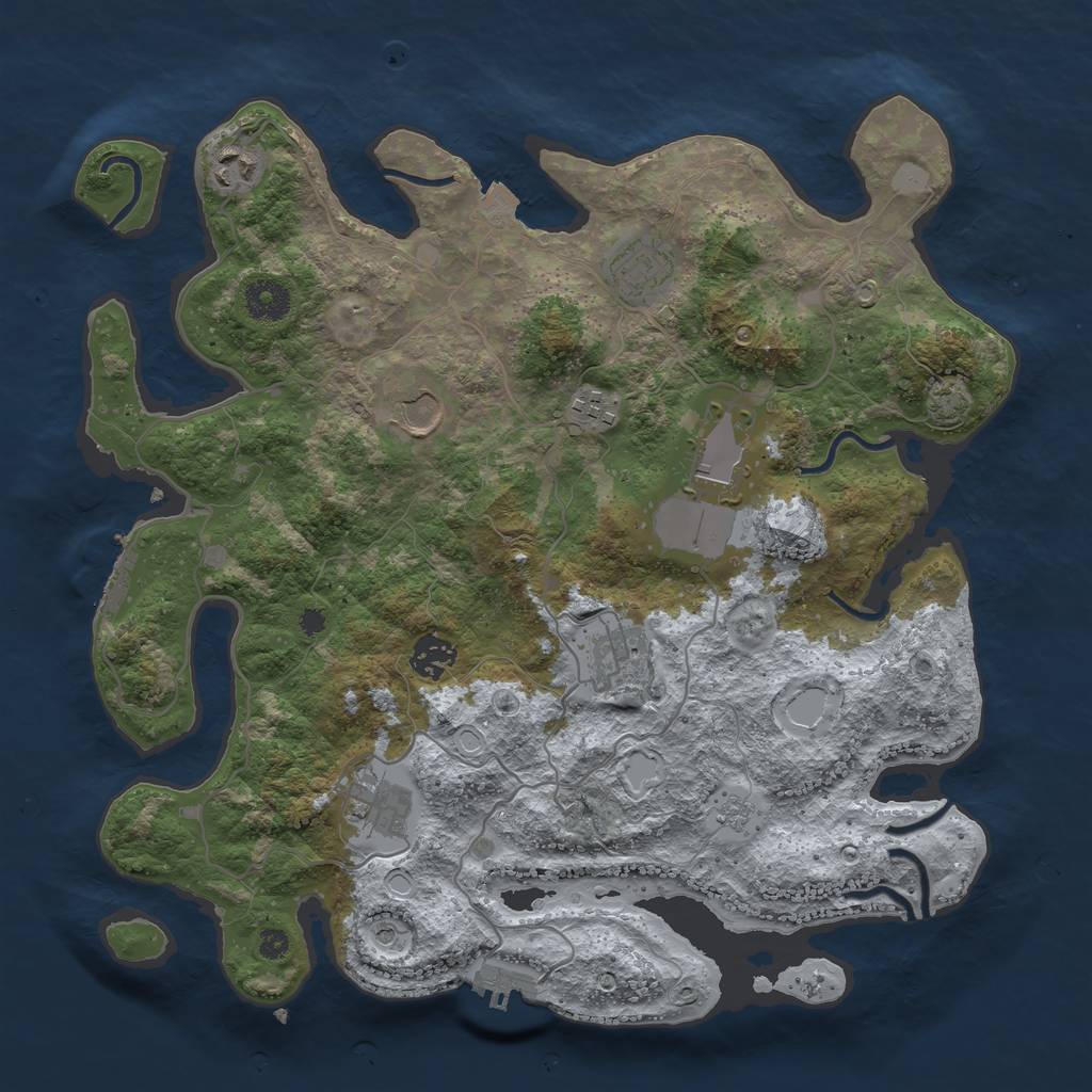 Rust Map: Procedural Map, Size: 3700, Seed: 45694928, 16 Monuments