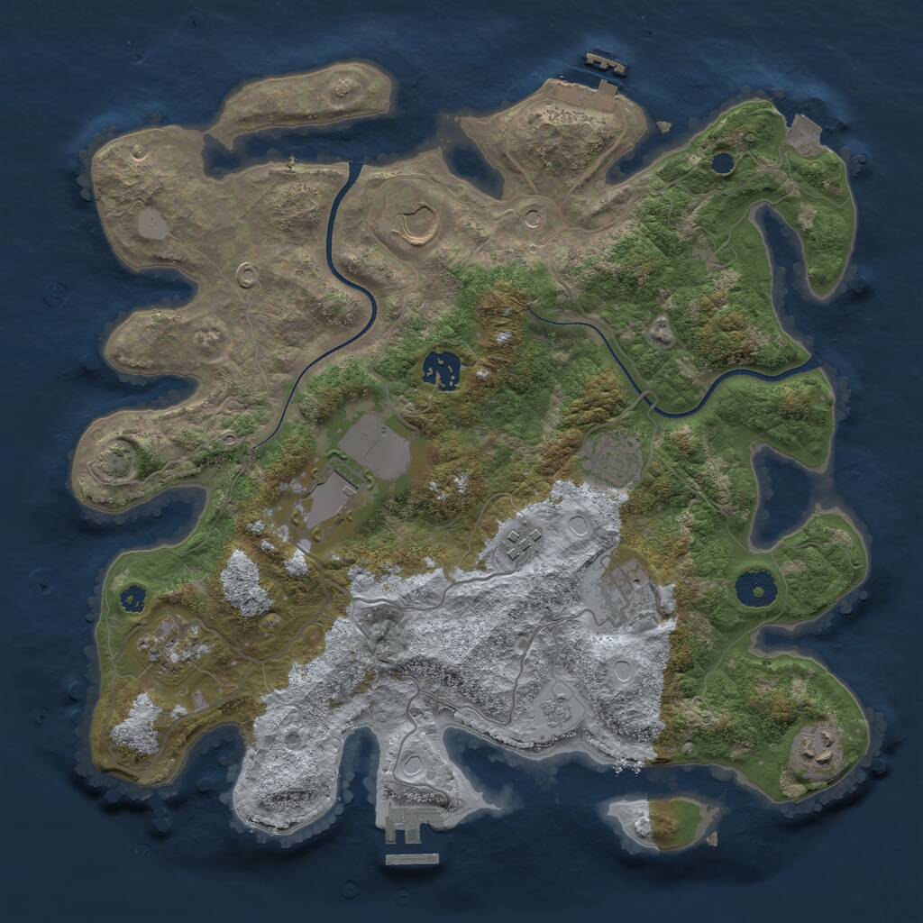 Rust Map: Procedural Map, Size: 3500, Seed: 86562819, 14 Monuments