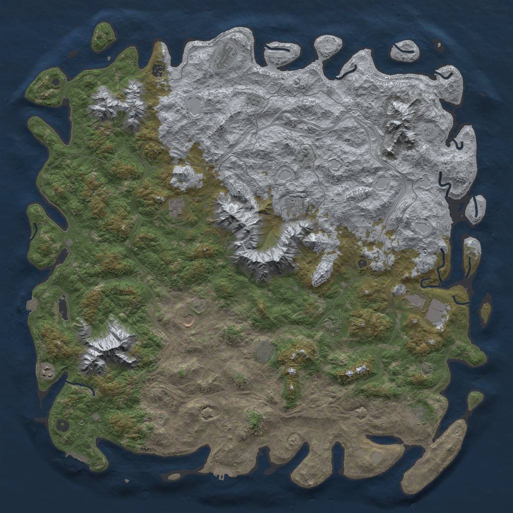 Rust Map: Procedural Map, Size: 6000, Seed: 1892831330, 19 Monuments