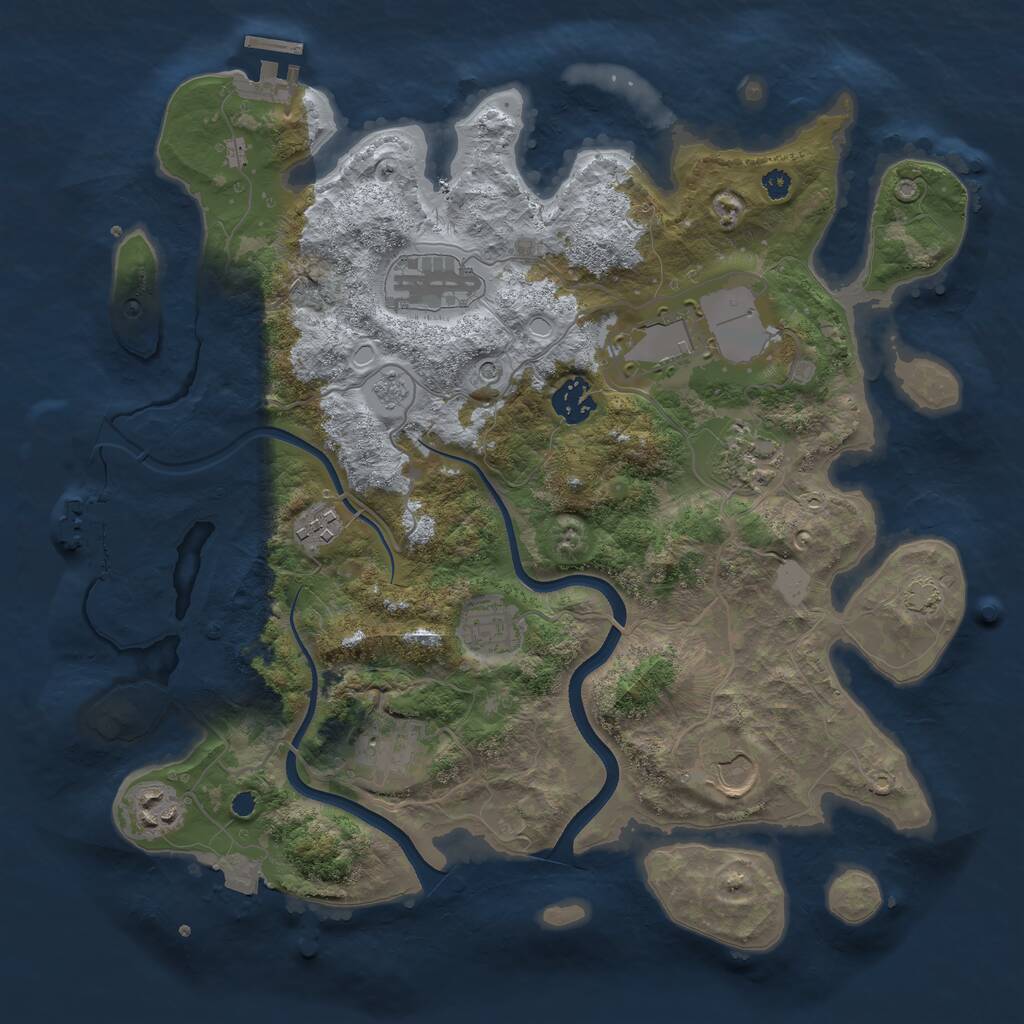 Rust Map: Procedural Map, Size: 3550, Seed: 89698878, 15 Monuments