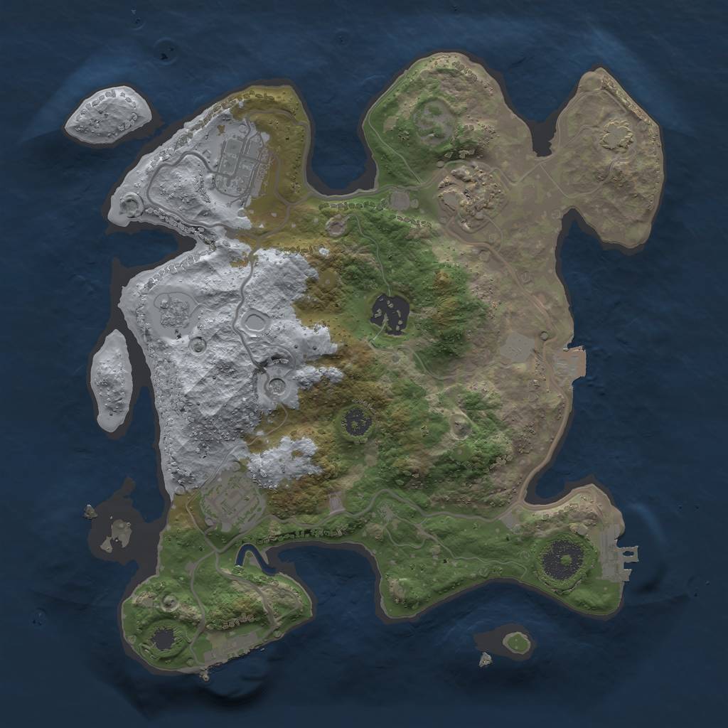 Rust Map: Procedural Map, Size: 2750, Seed: 1571266736, 12 Monuments
