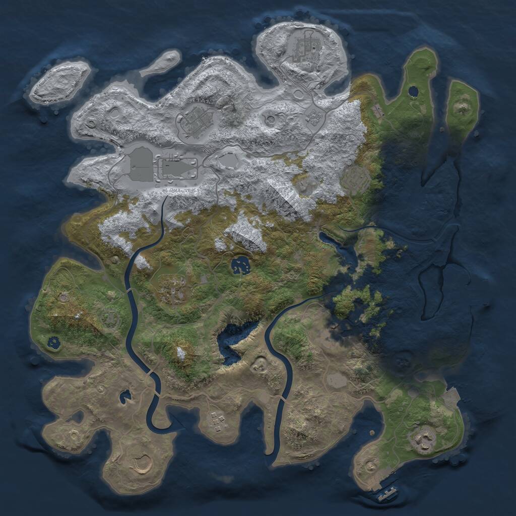 Rust Map: Procedural Map, Size: 4000, Seed: 189465879, 16 Monuments