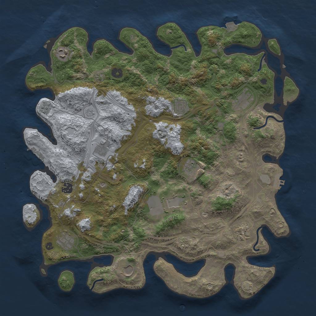 Rust Map: Procedural Map, Size: 4250, Seed: 60523542, 19 Monuments