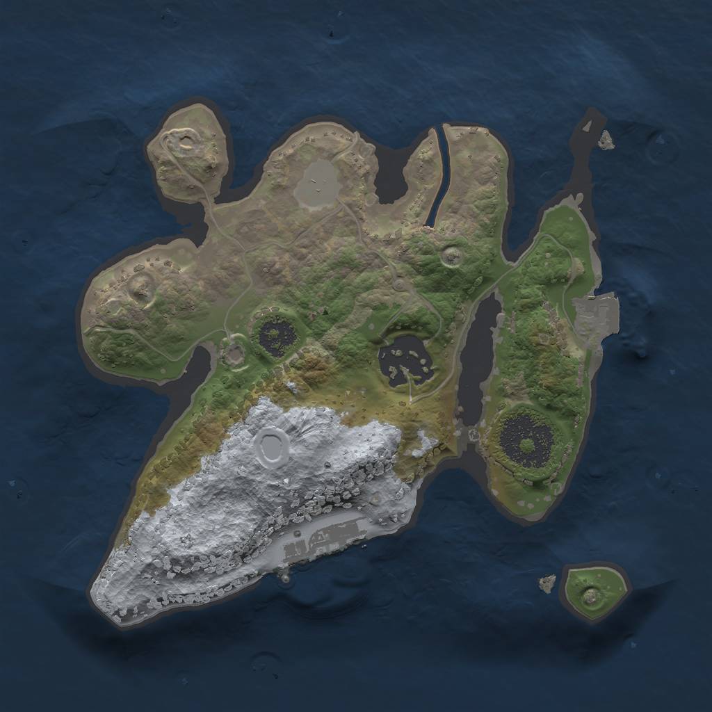 Rust Map: Procedural Map, Size: 2000, Seed: 647853, 5 Monuments