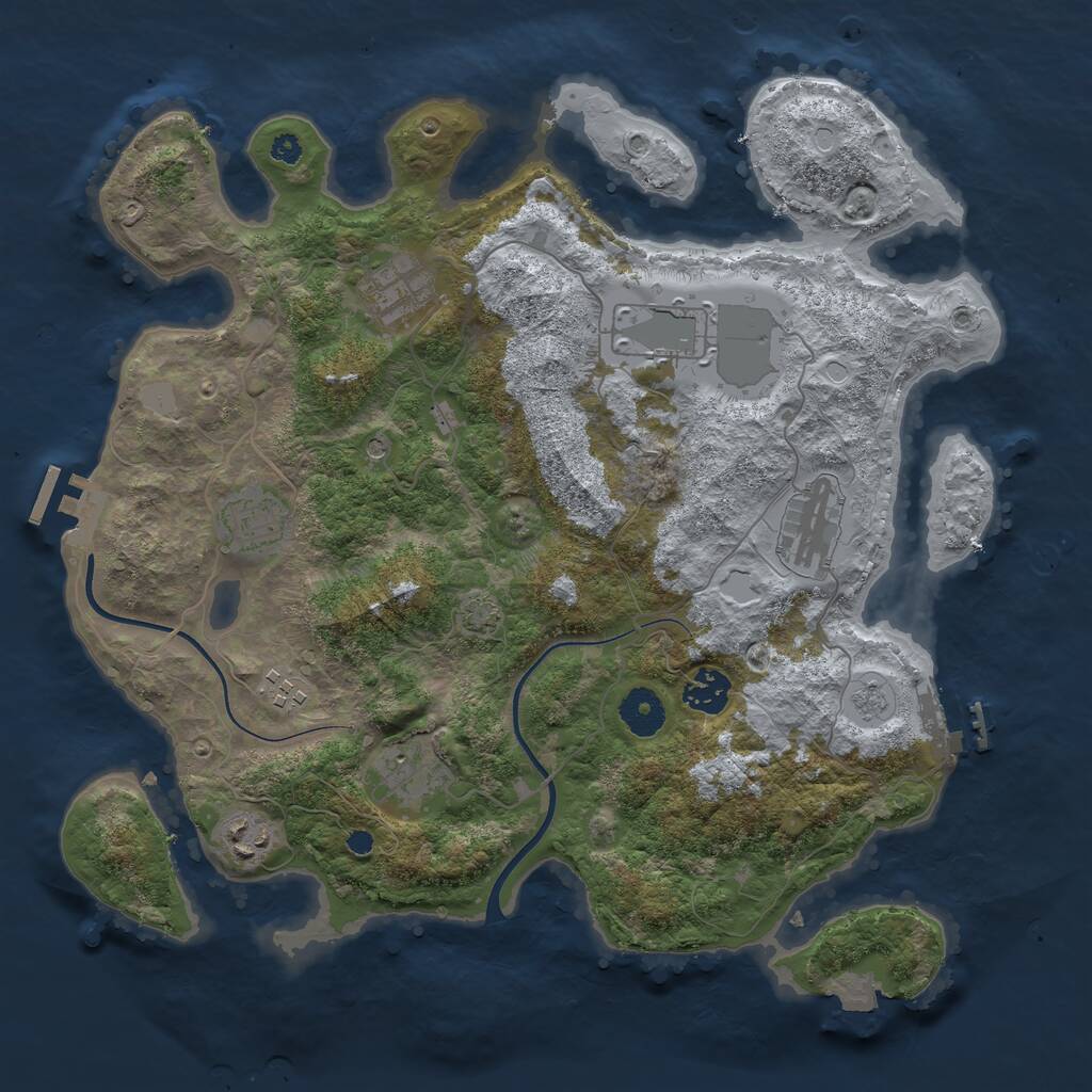 Rust Map: Procedural Map, Size: 3600, Seed: 79172812, 14 Monuments